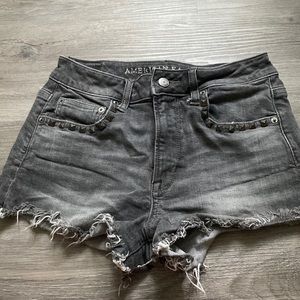 American Eagle Distressed Grey Denim Shorts